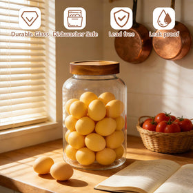 KEYWING pantry organization setup with jars and labels
