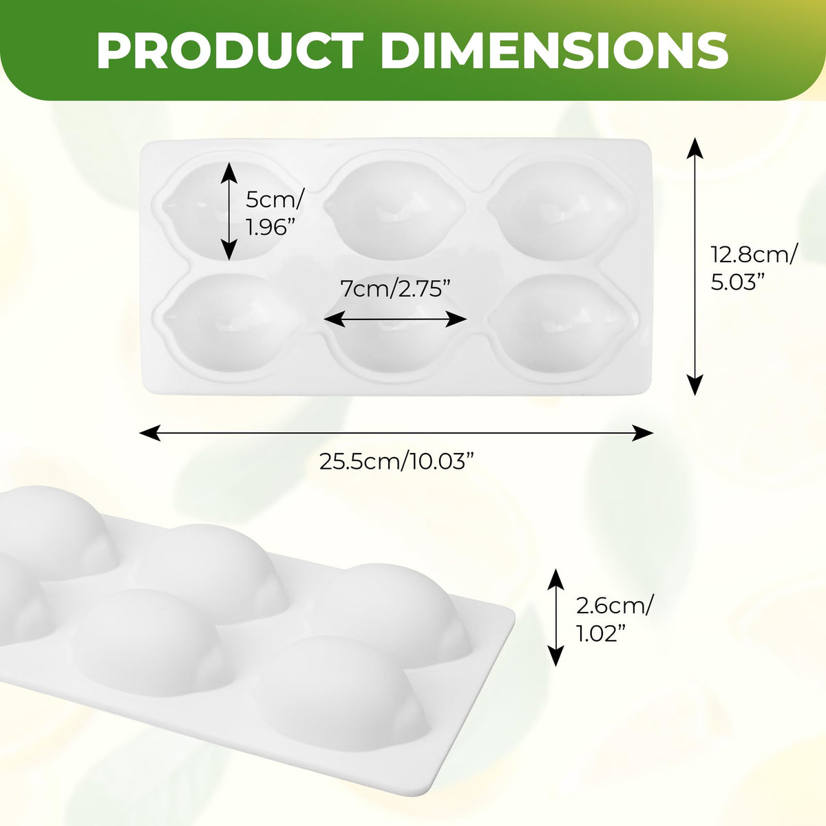 KH866 lemon dessert mold with non-stick surface for easy release
