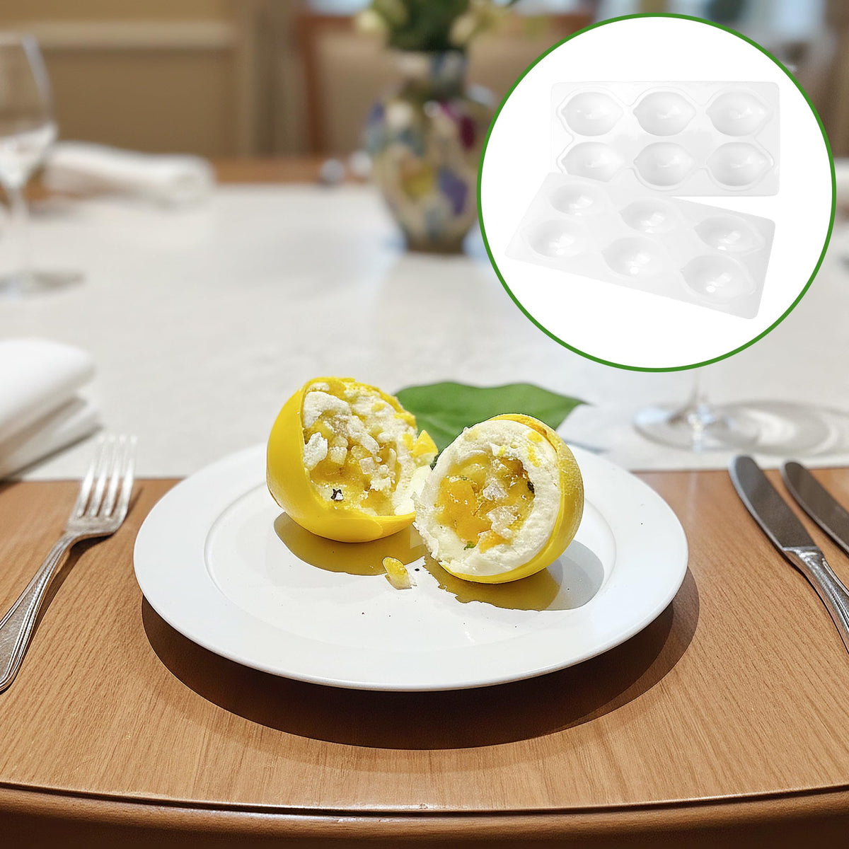 KH866 lemon-shaped mold for cake decoration and dessert garnishes