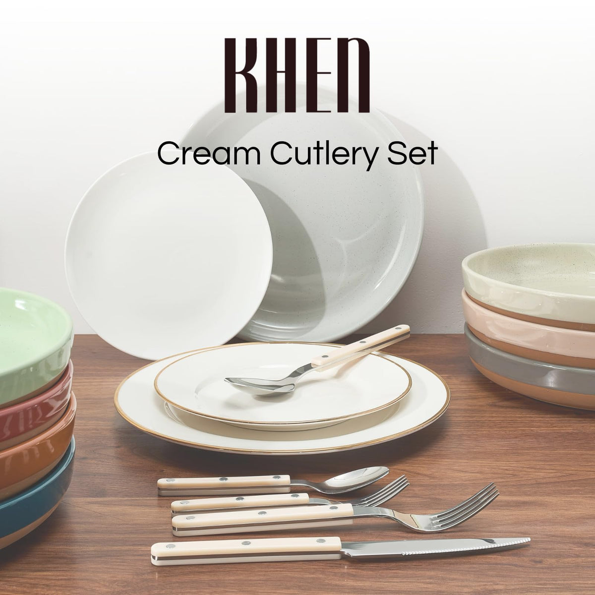 Khen 18/8 stainless steel finish resists rust for long-term kitchen use.