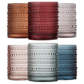 Khen beaded hobnail tumbler 11oz set of six for cocktails and water