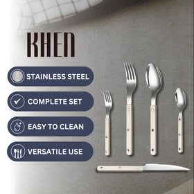 Khen comfortable grip with balanced weight enhances mealtime ease.