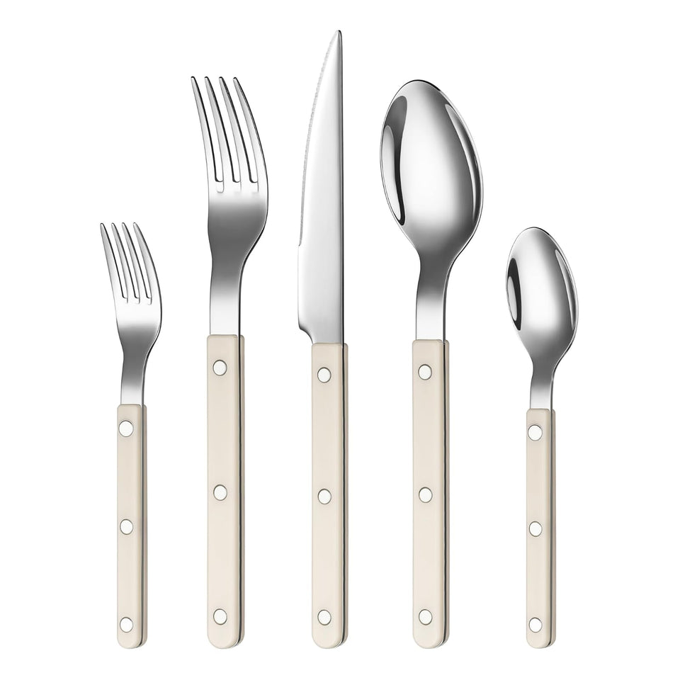Khen cutlery set 20 stainless flatware for durable daily dining.