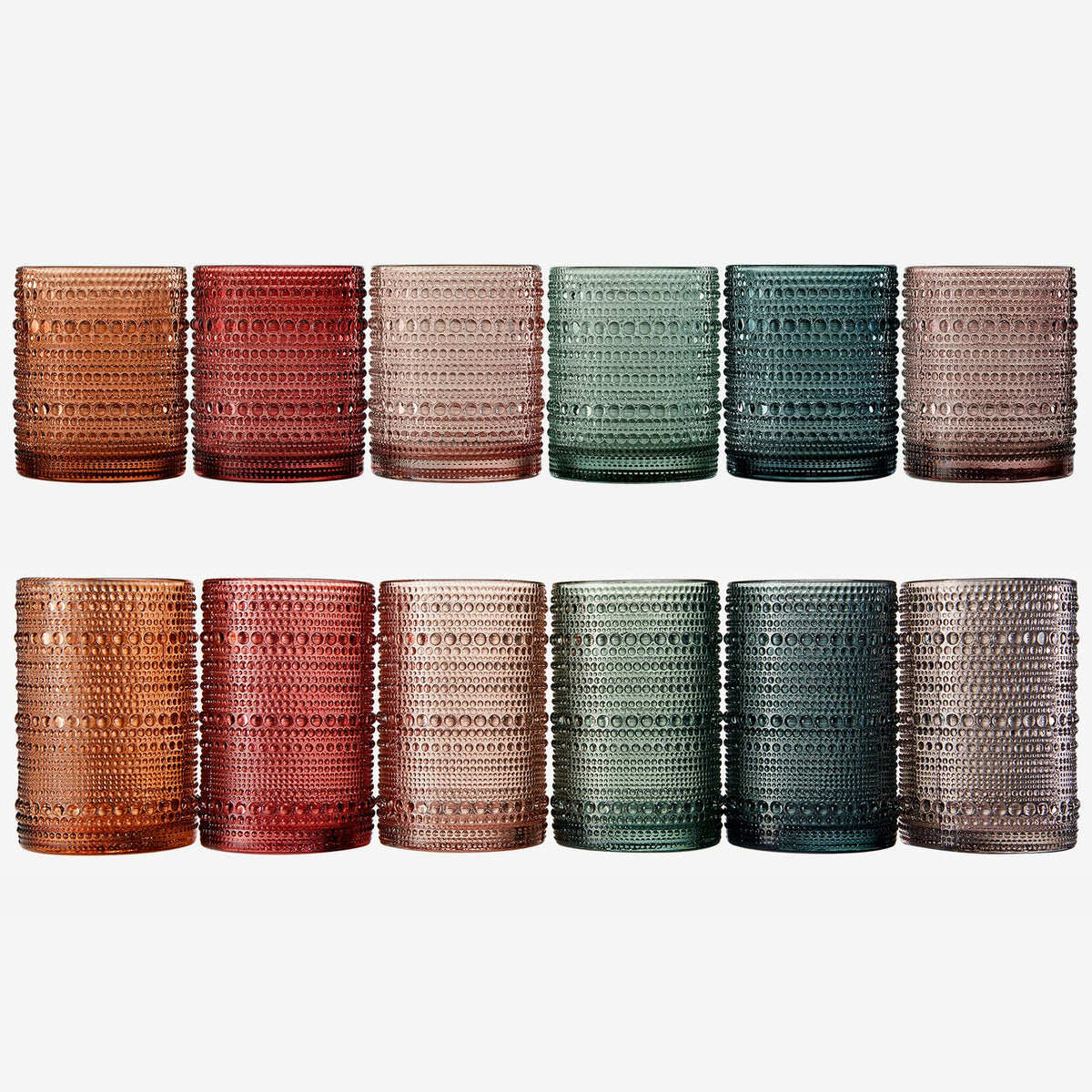 Khen Hobnail highball embossed detail enhances grip and style