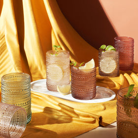 Khen Hobnail highball color palette orange tone complements casual gatherings