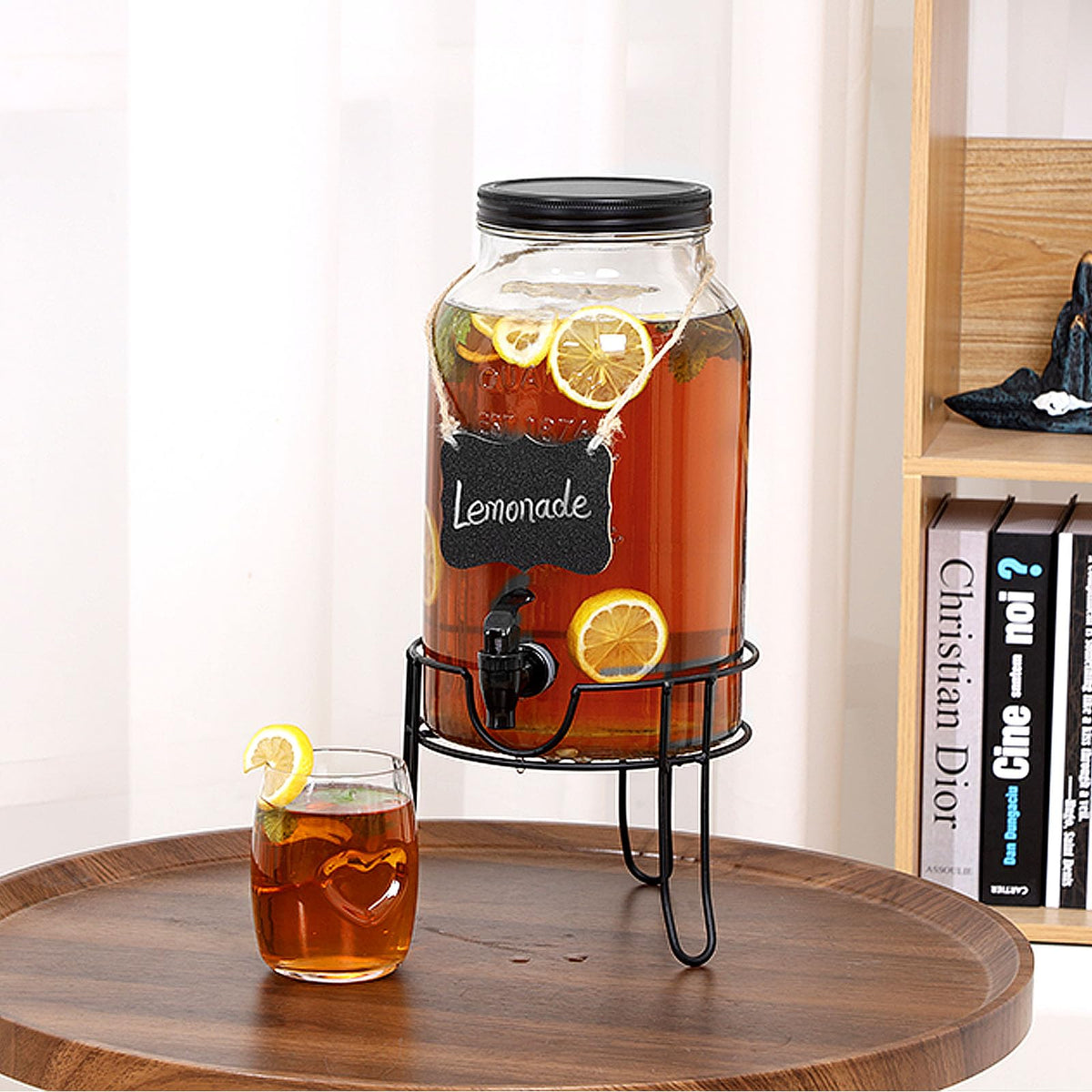 Khlotiko laundry detergent dispenser styled on a shelf for organized laundry room.