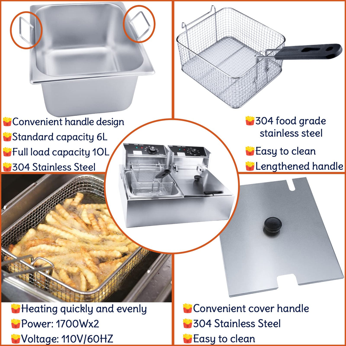 KHTD square-mesh baskets illustrate durable frying components for efficient batches