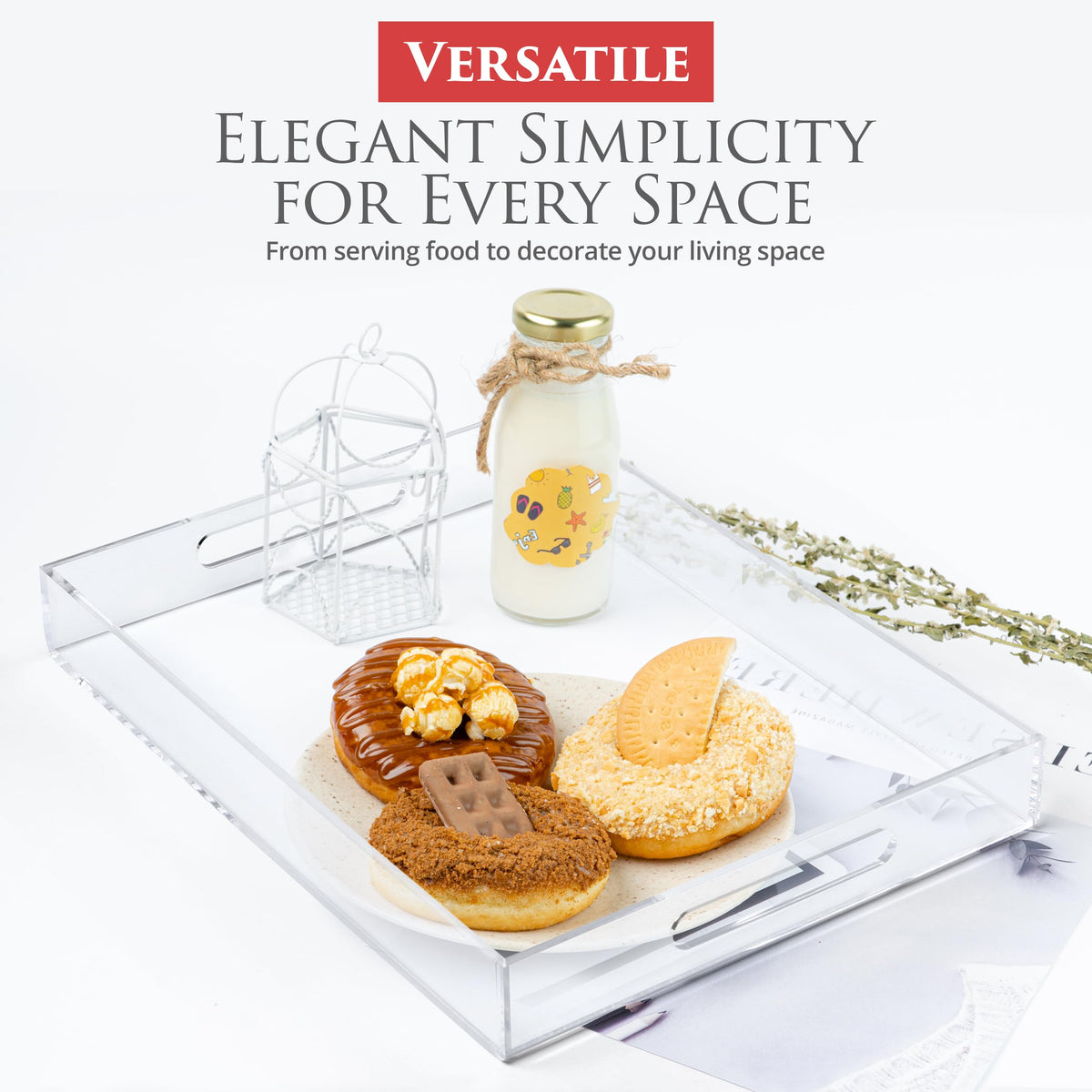 KHUBVIX spill-proof tray keeps countertops neat when serving breakfast in bed.