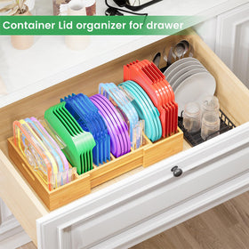 Kiasthome expandable lid storage demonstrates space-saving drawer solution