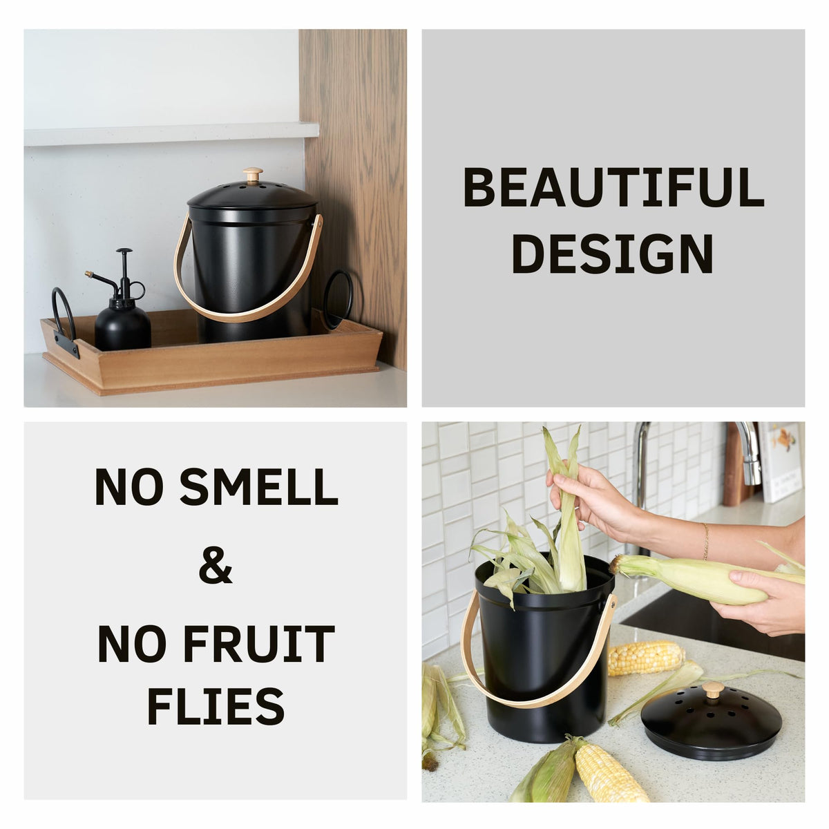 KIBAGA built-in charcoal filter keeps odors at bay for a fresher kitchen.
