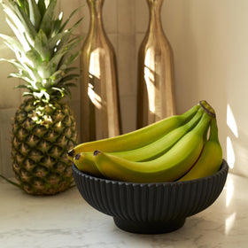 KIBAGA concrete bowl with handcrafted textures highlights unique decor