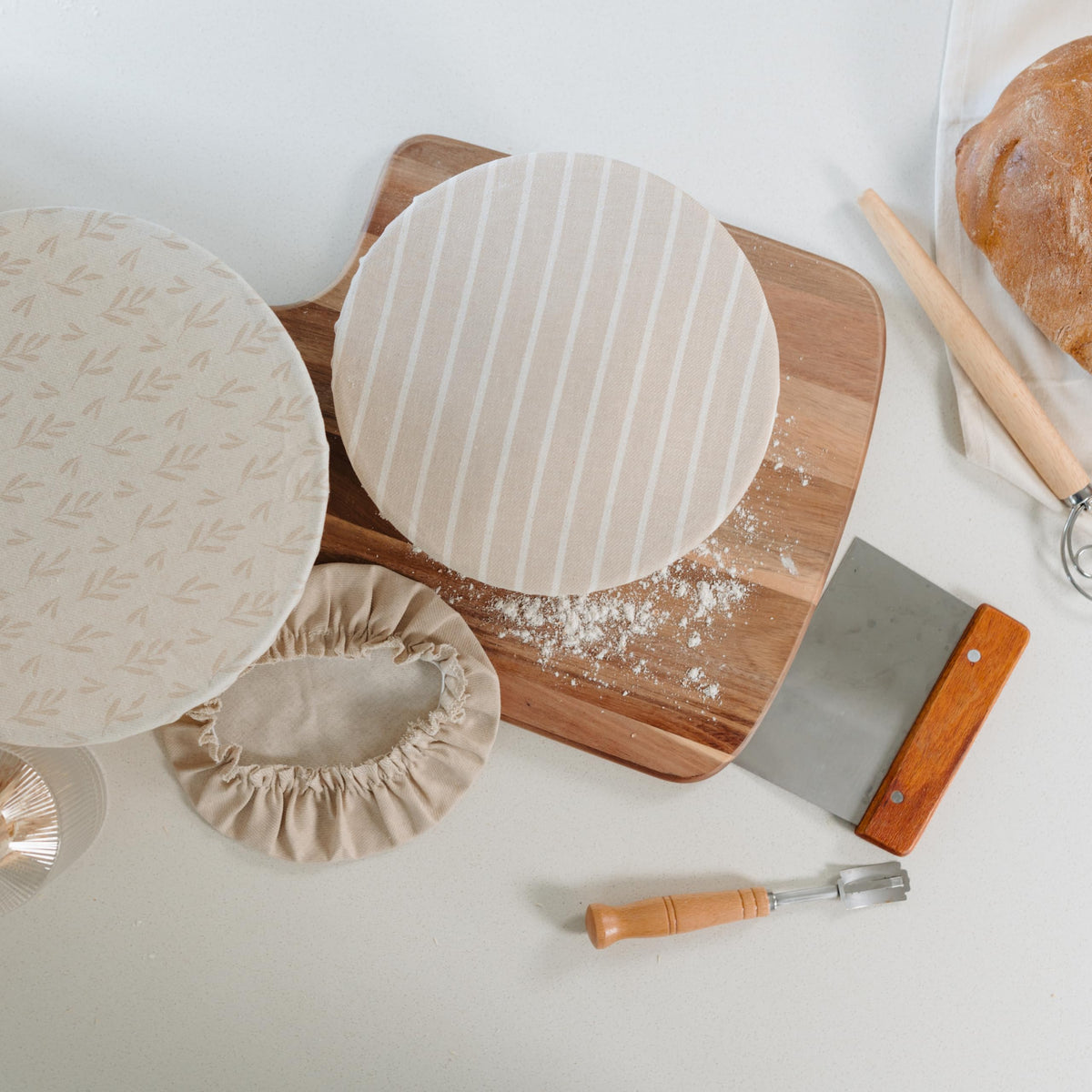 KIBAGA organized kitchen aesthetic with reusable covers reduces waste.