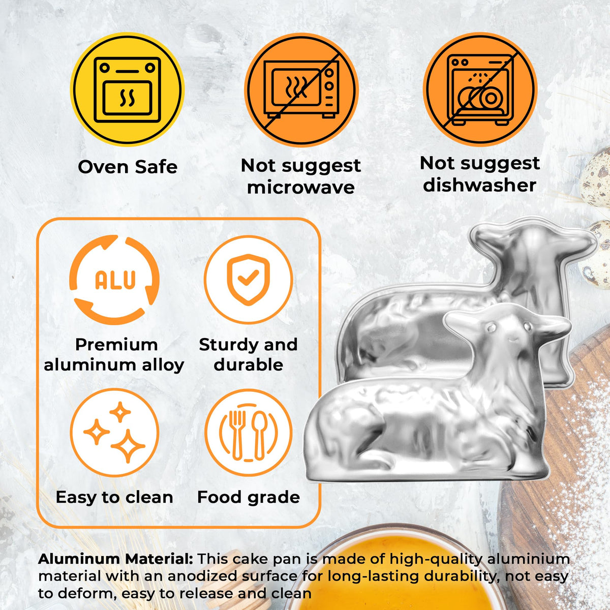 KIBS Group 3D lamb mold with even heat distribution.
