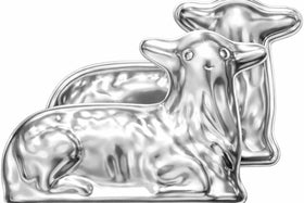 KIBS Group Easter lamb mold back view, even bake potential.