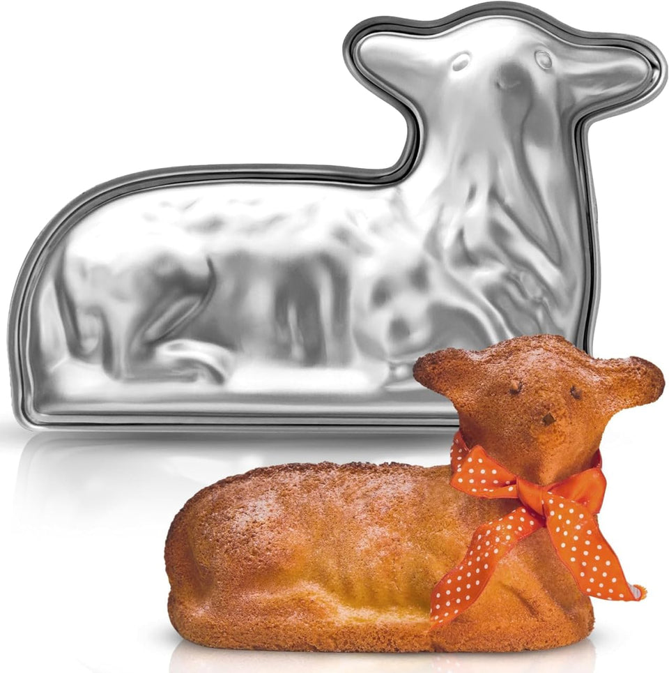 KIBS Group Easter lamb mold front view, festive centerpiece cake.
