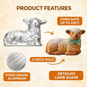 KIBS Group lamb mold offers easy release with smooth anodized surface.