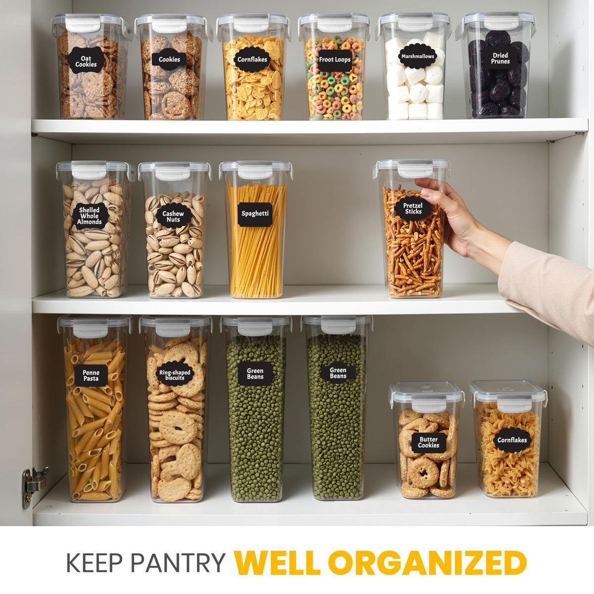 KICHLY reusable chalkboard labels help you mark contents quickly.