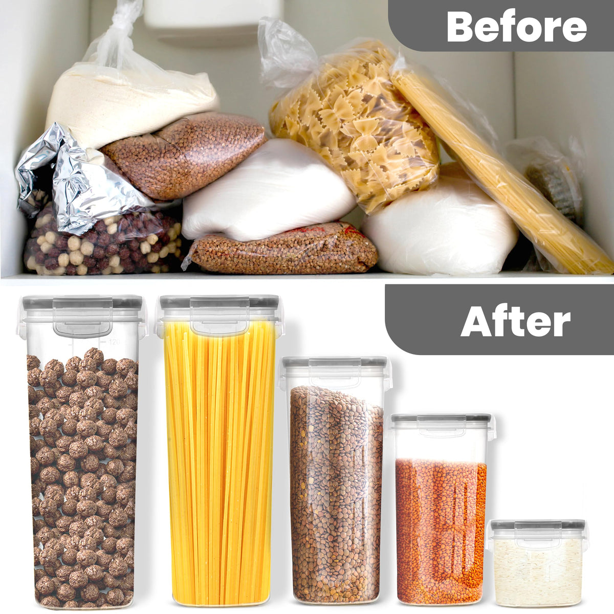 KICHLY locking lid seals tightly for spill-free kitchen storage.