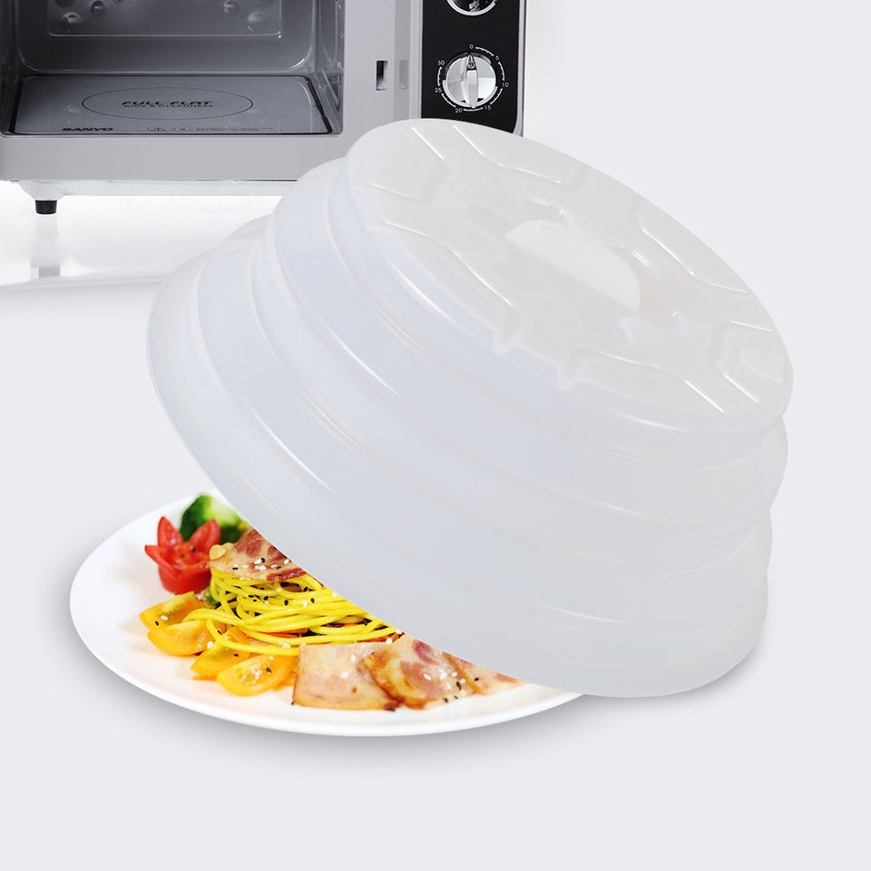 Kichwit silicone microwave plate cover 11inch white keeps food moist