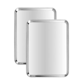 Kichwit stainless steel baking sheets top view for durable, even heating