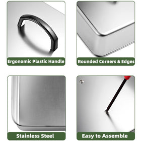 Kichwit stainless steel griddle cover protects food while cooking outdoors.