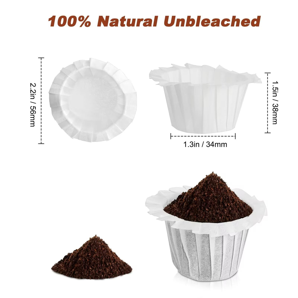 Kicovitifa disposable filter papers fitting Keurig brewers for easy single-serve cups