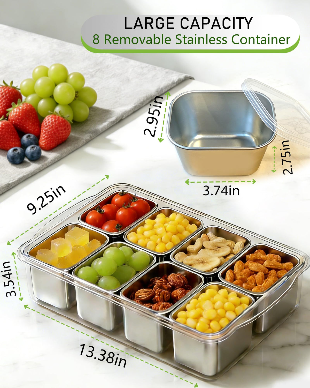 Kidinit Snackle Box eight compartments organized for snacks.