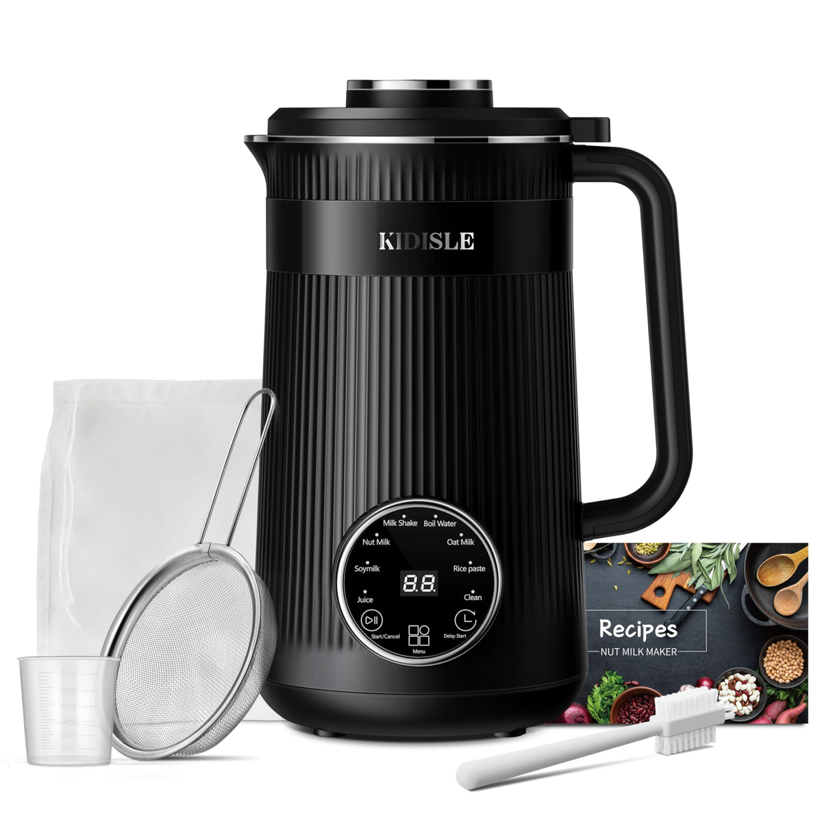 KIDISLE 32oz automatic soy milk machine front view for easy daily use.
