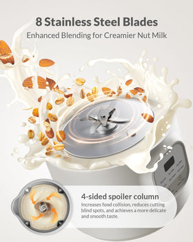 KIDISLE nut milk maker inside drum view for smooth blending in batches