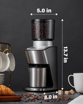 KIDISLE kitchen setup with stainless steel grinder complements modern counters.
