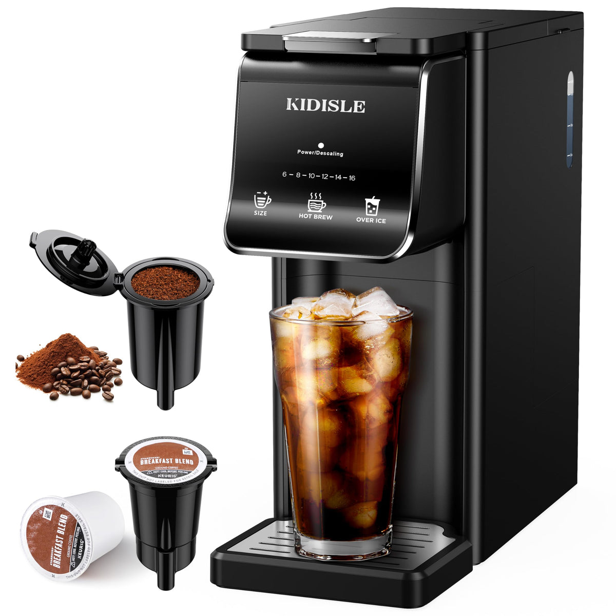 KIDISLE hot and iced coffee maker for quick hot or iced beverages at home