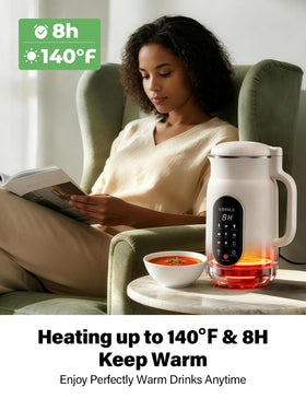KIDISLE Nut Milk Maker with precise 140℉ heating for creamy textures