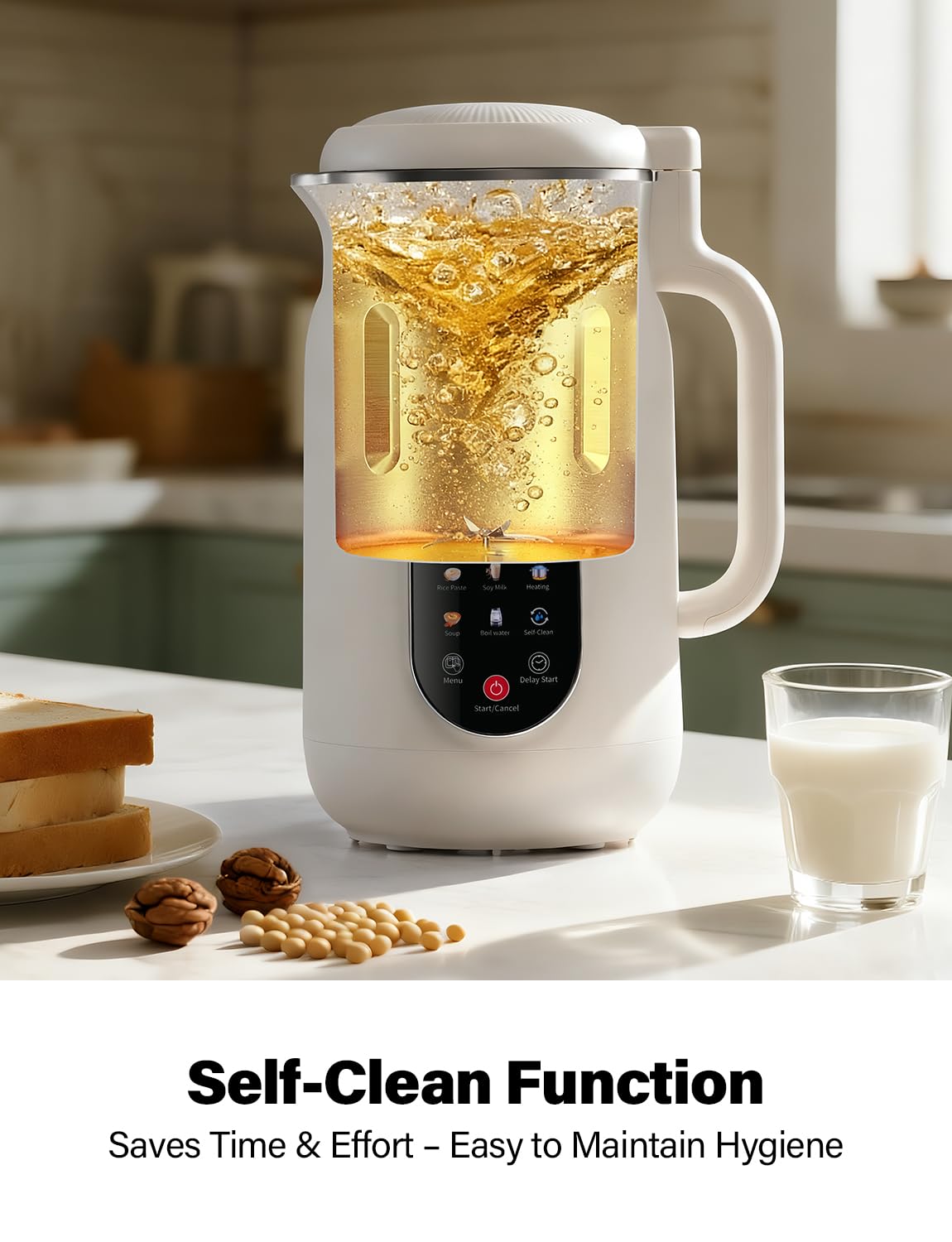 KIDISLE Nut Milk Maker operates quietly in a busy kitchen