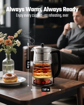KIDISLE electric percolator automatically keeps coffee warm at serving temperature.