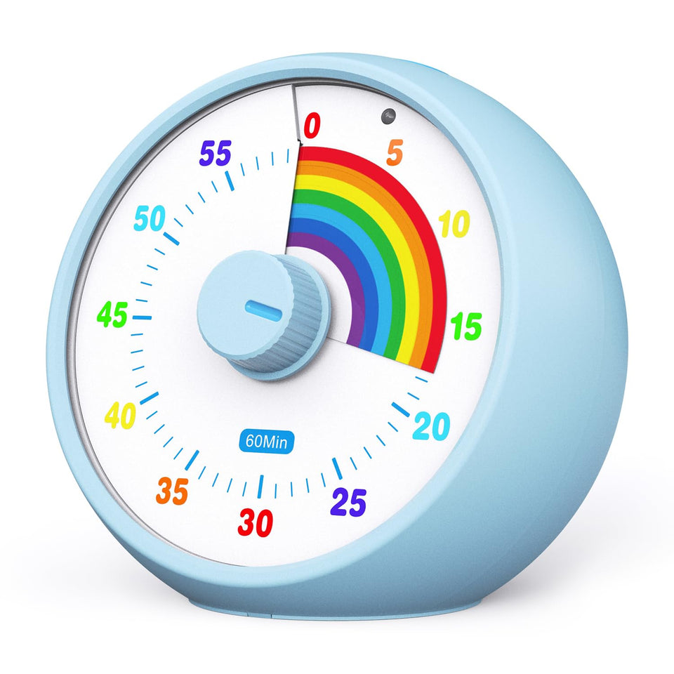 kiecky squirrel visual timer 60-minute countdown in blue to build time awareness in classrooms