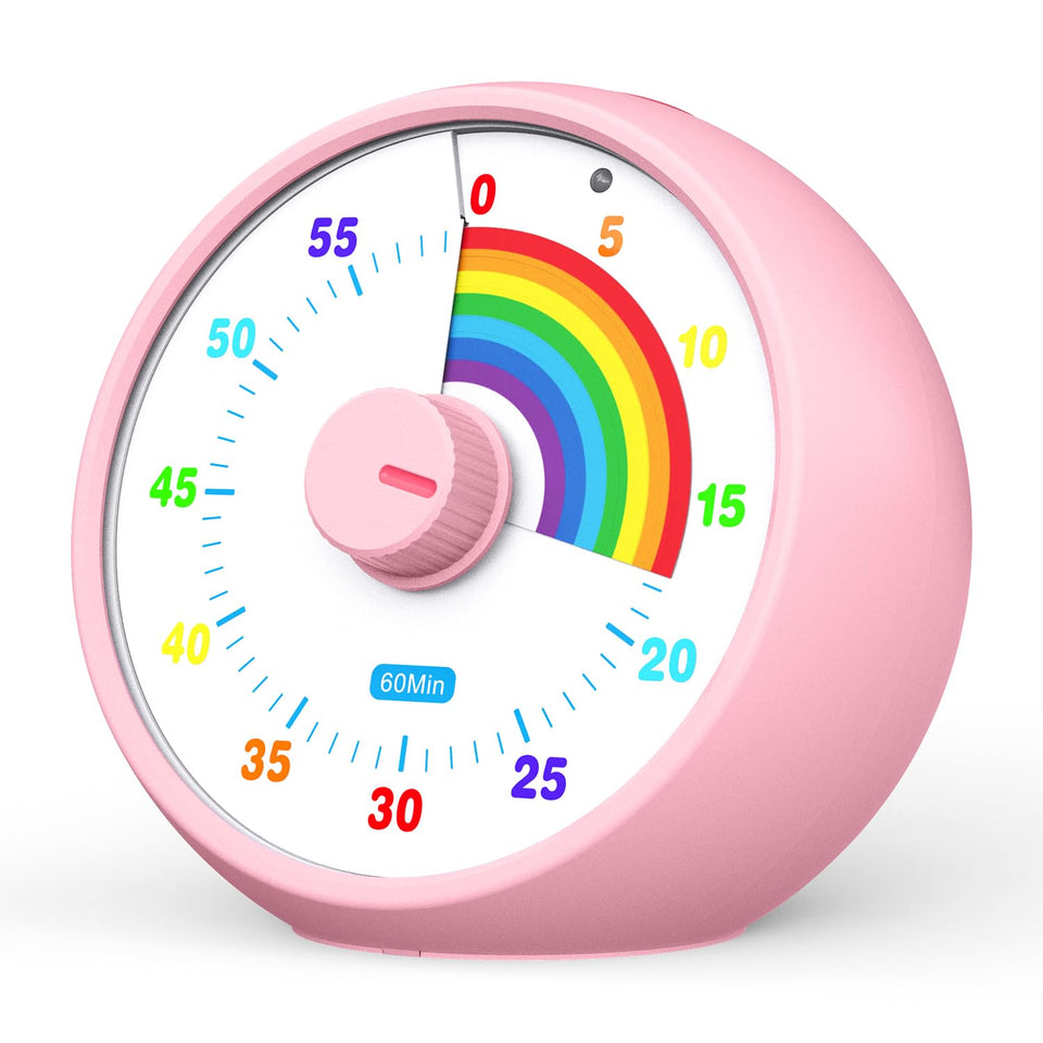 kiecky squirrel visual timer with rainbow planet design for visual time cues