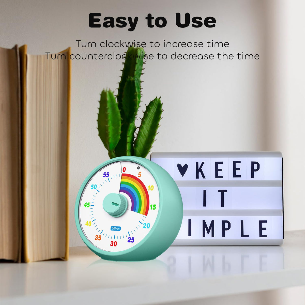 Kiecky Squirrel visual timer is portable for classroom, kitchen, or bedroom.