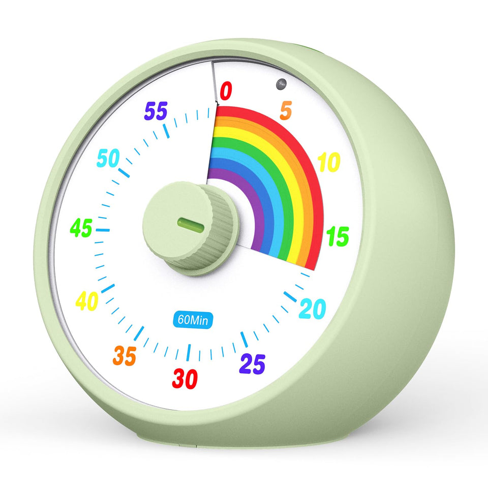 Kiecky Squirrel Visual Timer with rainbow planet display helps kids visualize time and stay focused.