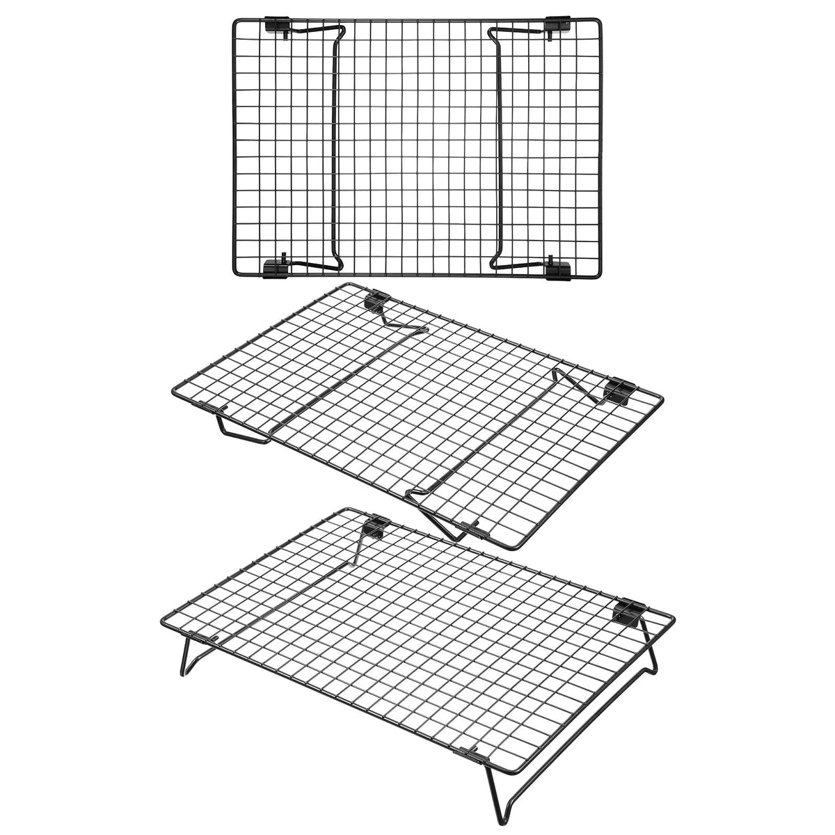 Kifmurase stackable cooling rack with folding legs, ideal for cooling cookies