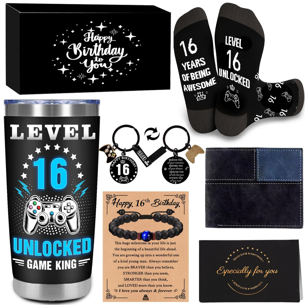 Kifredwo 16th birthday tumbler with game motif, durable and practical for daily use