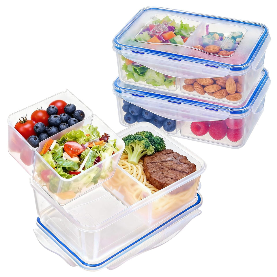 KIGI meal prep container with removable inserts for customizable portions.