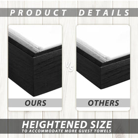Kigley wood guest towel holder top view emphasizes elegant height for towels