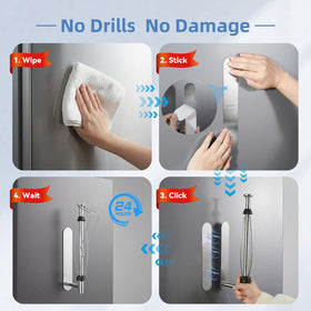 KIHOGEM adhesive metal plates included for secure placement anywhere.