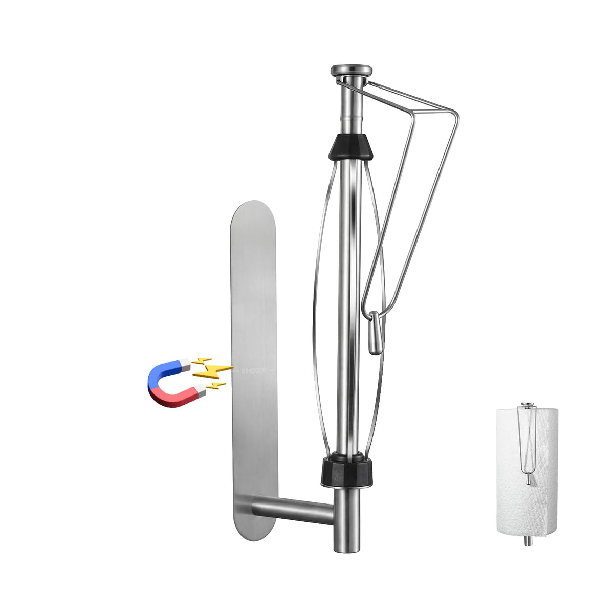 KIHOGEM magnetic paper towel holder base offers a stable hold on metal surfaces.
