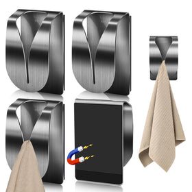 KIHOGEM magnetic towel hook on fridge keeps towels secure.