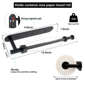 KIHOGEM paper towel holder size fits standard US rolls.