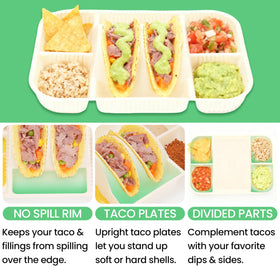 Kiicii microwave safe taco plates withstand wide temperature range.