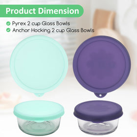 Kiicii round silicone lid fits Anchor Hocking and Pyrex bowls securely.
