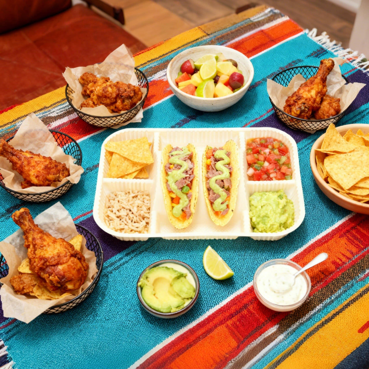 Kiicii taco plates support mix and match with two or four sides.