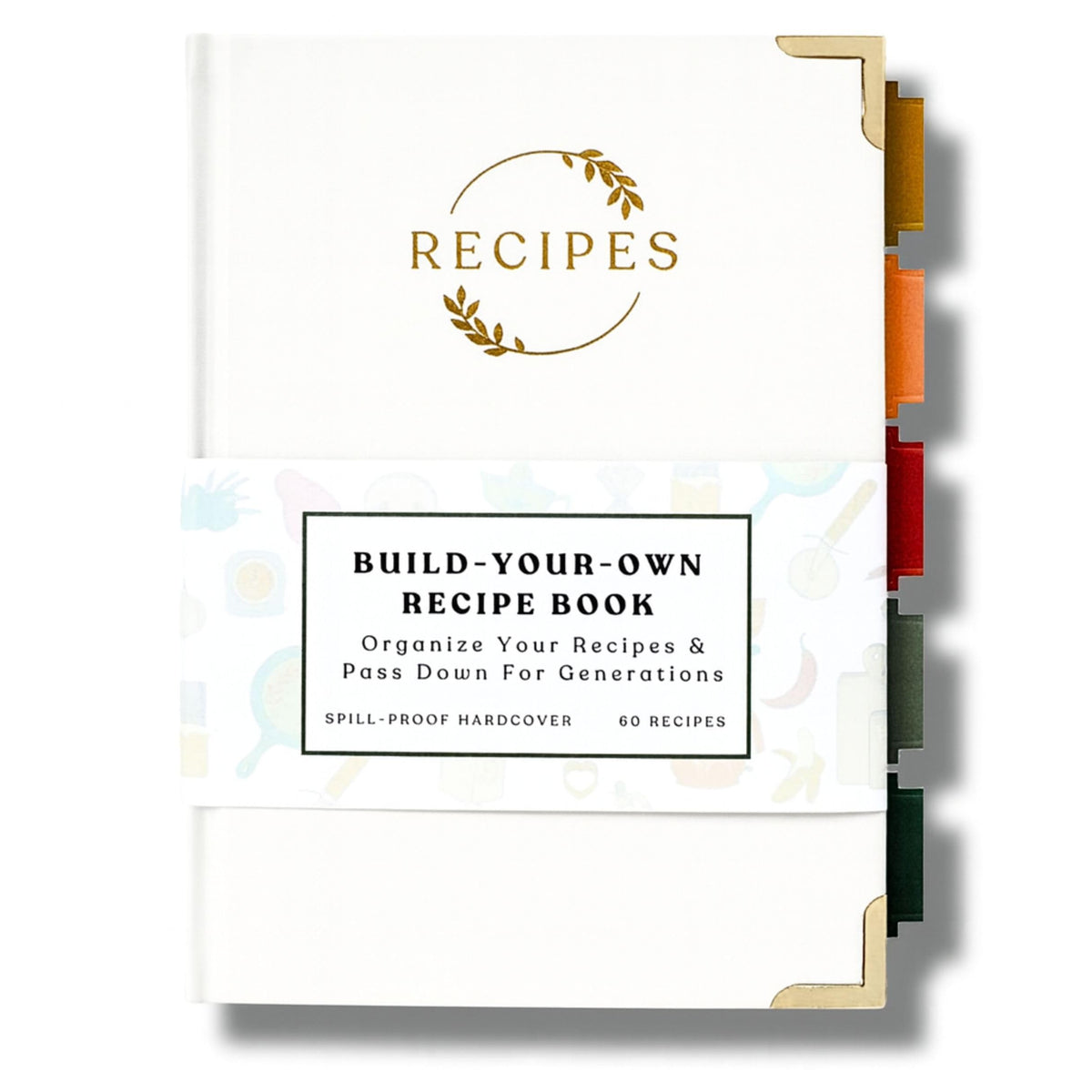 KIKAZE blank recipe notebook with leather cover and gold corners, ideal for daily cooking